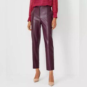 Ann Taylor Eva high-rise faux leather pants  - Size 4, Color: Potent Purple
